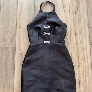 Elegant Black Halter Dress